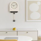 wozoom Modern Pendulum Wall Clock Silent Decorative Cream Style Clocks For Living Room, Spec: Medium With Second Hand Red