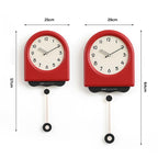 wozoom Modern Pendulum Wall Clock Silent Decorative Cream Style Clocks For Living Room, Spec: Medium With Second Hand Red