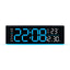 Digital LED Alarm Clock with Large Display Minimalist Rectangular Wall or Desk Clock(Black Blue)