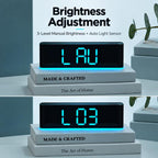 Digital LED Alarm Clock with Large Display Minimalist Rectangular Wall or Desk Clock(Black Blue)