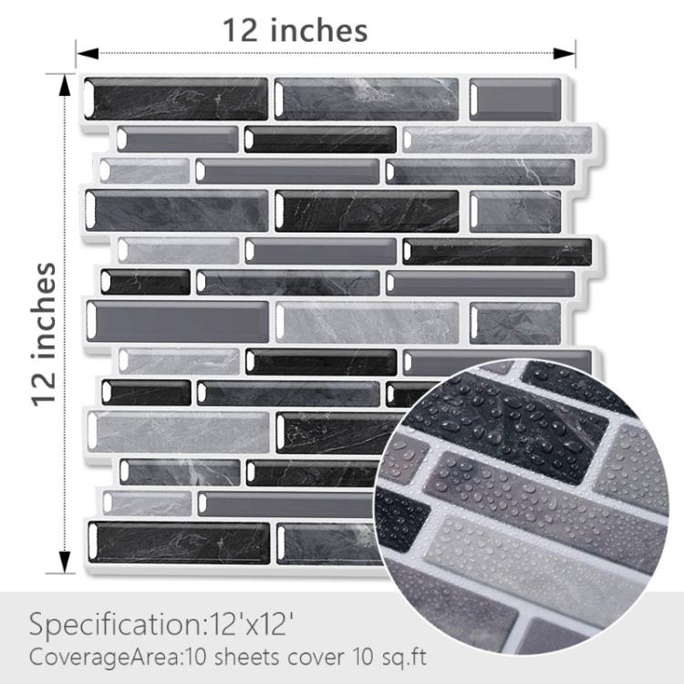 30cm x 30cm 3D Wall Sticker Waterproof Self Adhesive Foam Tile for Kitchen Backsplash and Bathroom Decor D1001