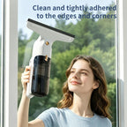 Cordless Electric Window Cleaner With Spray Function, Rechargeable Glass Squeegee Vacuum(White Gold)
