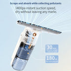 Cordless Electric Window Cleaner With Spray Function, Rechargeable Glass Squeegee Vacuum(White Gold)