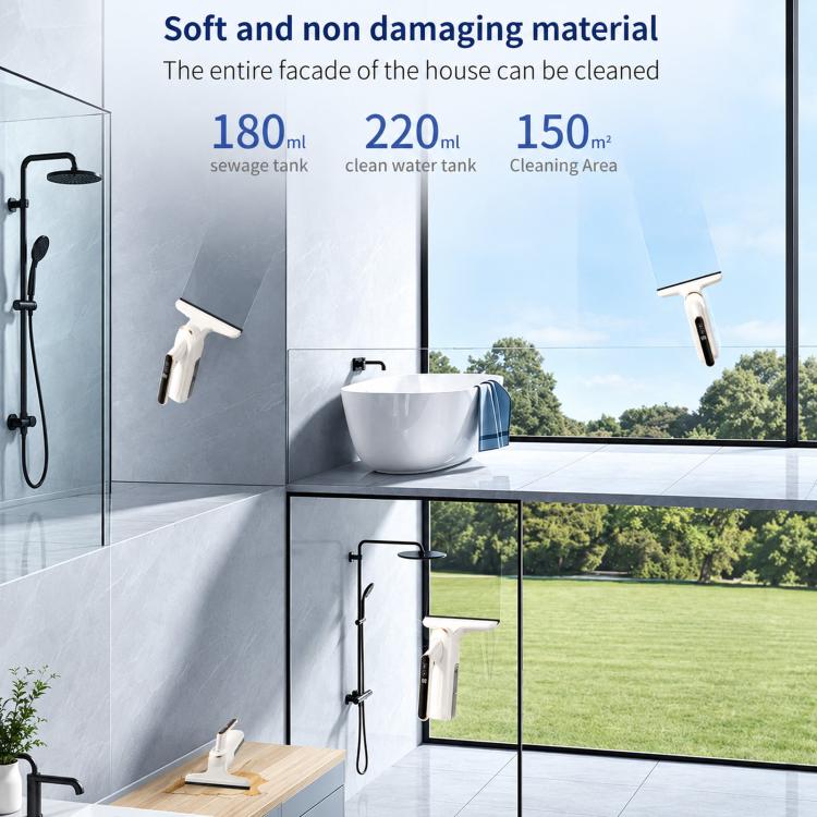 Cordless Electric Window Cleaner With Spray Function, Rechargeable Glass Squeegee Vacuum(White Gold)