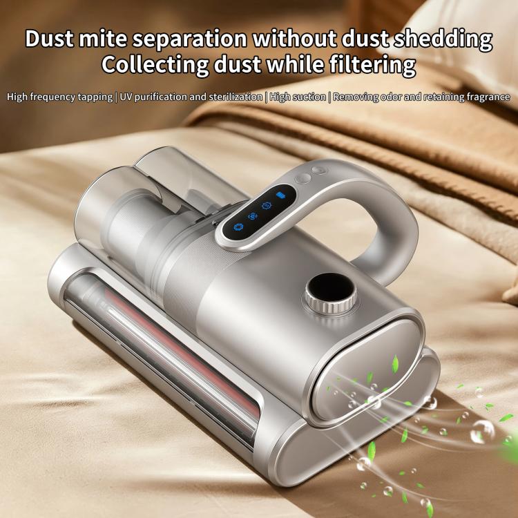 Cordless Mattress Vacuum Cleaner Bed Mite Remover with UV Light & High Frequency Beating(Silver)