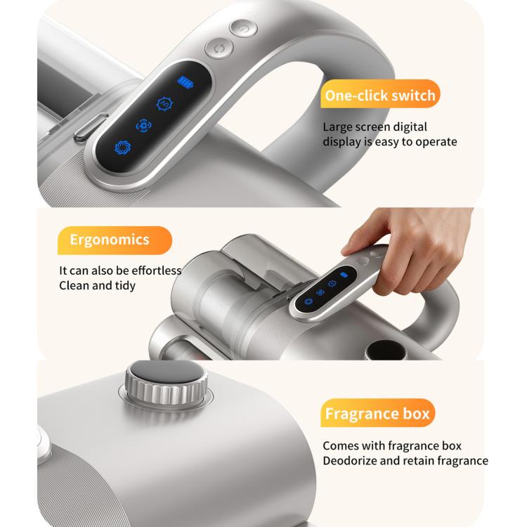 Cordless Mattress Vacuum Cleaner Bed Mite Remover with UV Light & High Frequency Beating(Silver)