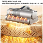 Cordless Mattress Vacuum Cleaner Bed Mite Remover with UV Light & High Frequency Beating(Silver)
