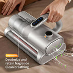 Cordless Mattress Vacuum Cleaner Bed Mite Remover with UV Light & High Frequency Beating(Silver)