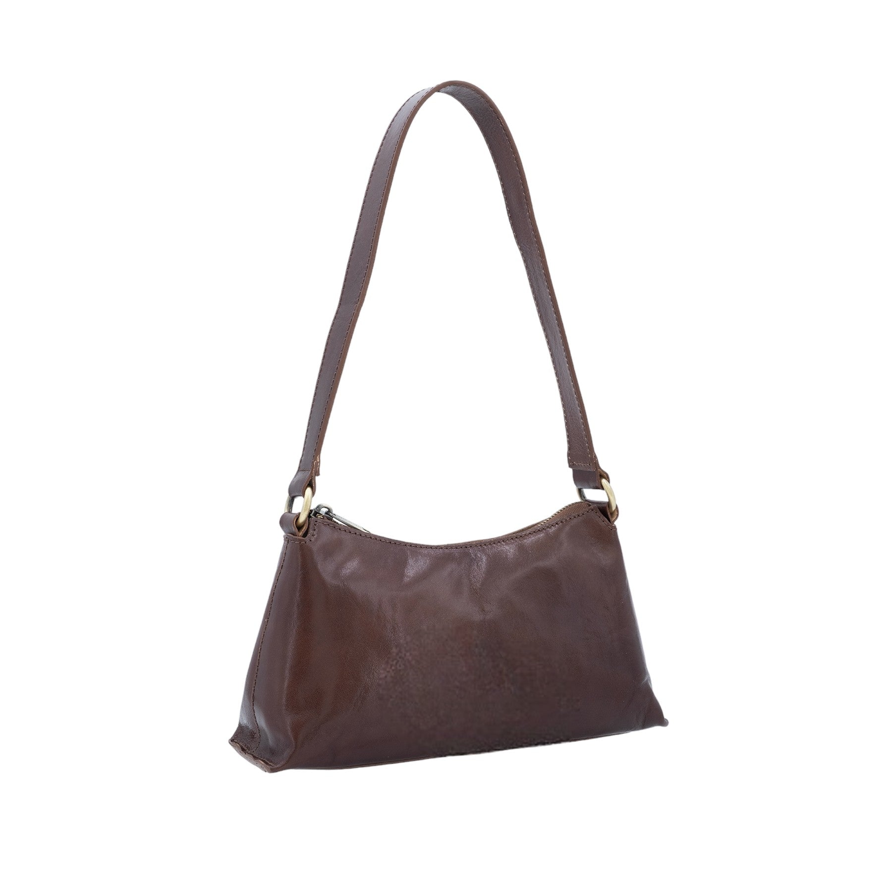 Italian Designer Tamponato Leather Crossbody Small Brown