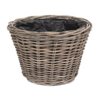 Red Hamper Tapered Rattan Round Planter with Plastic Lining