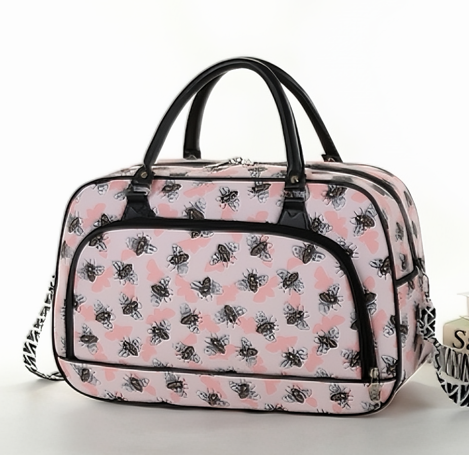 Pink Bees Bundle All over print Holdall Bag, Satchel & Purse