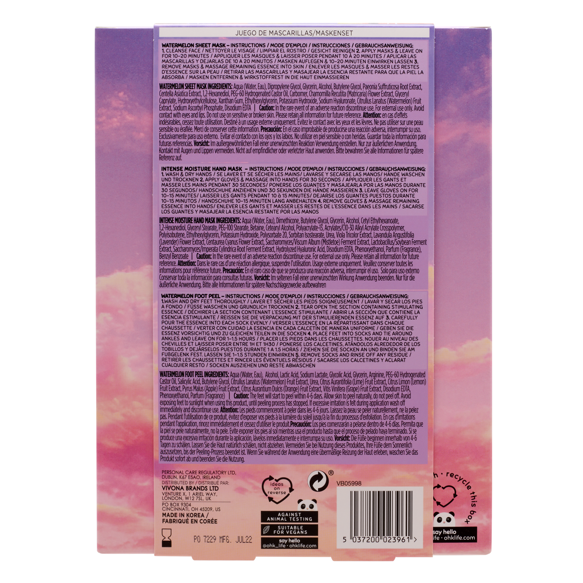Oh K! Head To Toe Glow Mask & Peel Pamper Set