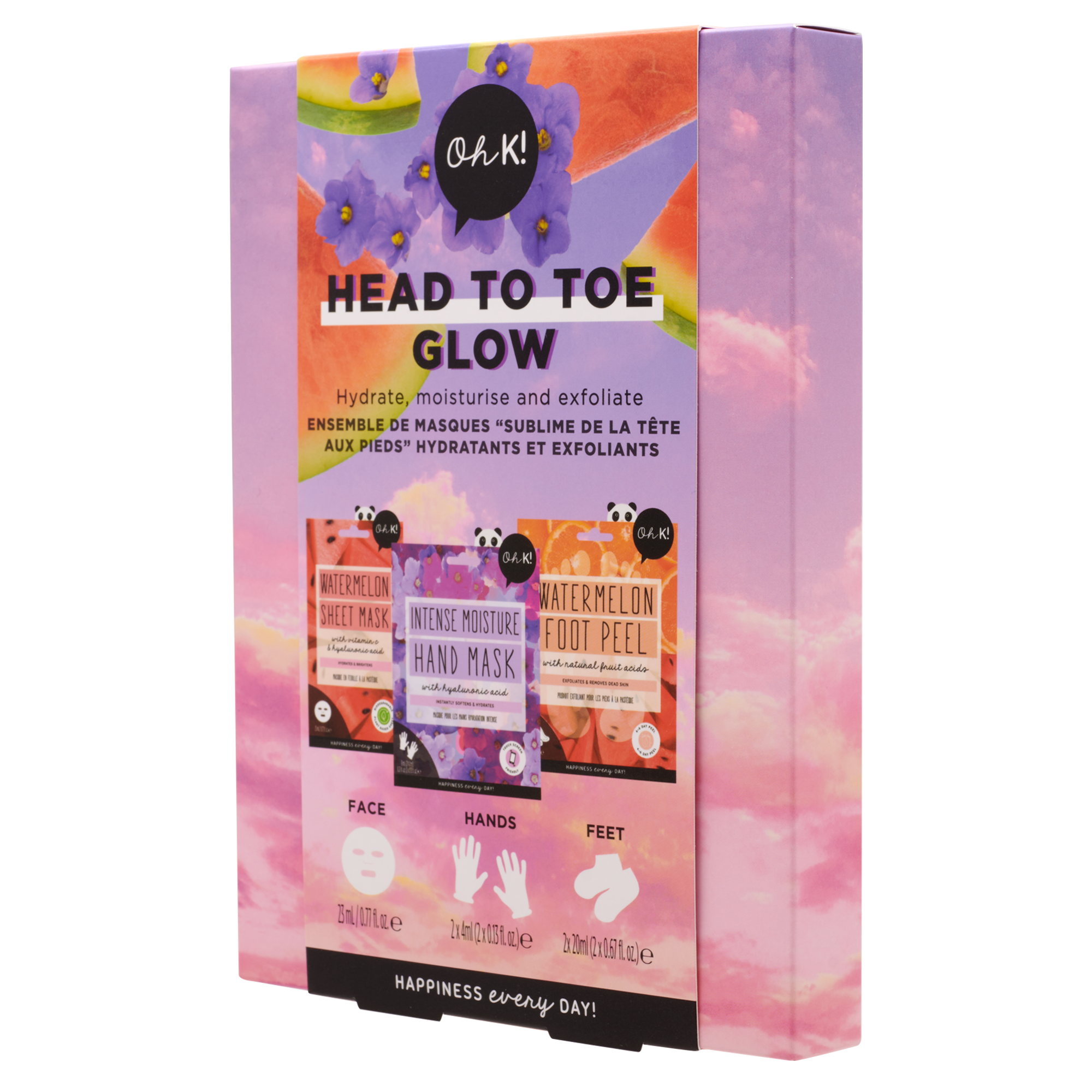 Oh K! Head To Toe Glow Mask & Peel Pamper Set