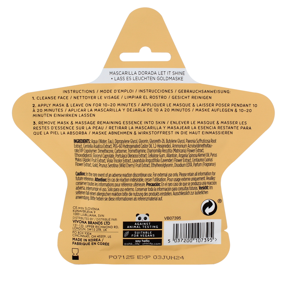 Oh K! Let It Shine Gold Sheet Mask 35ml Secondary image