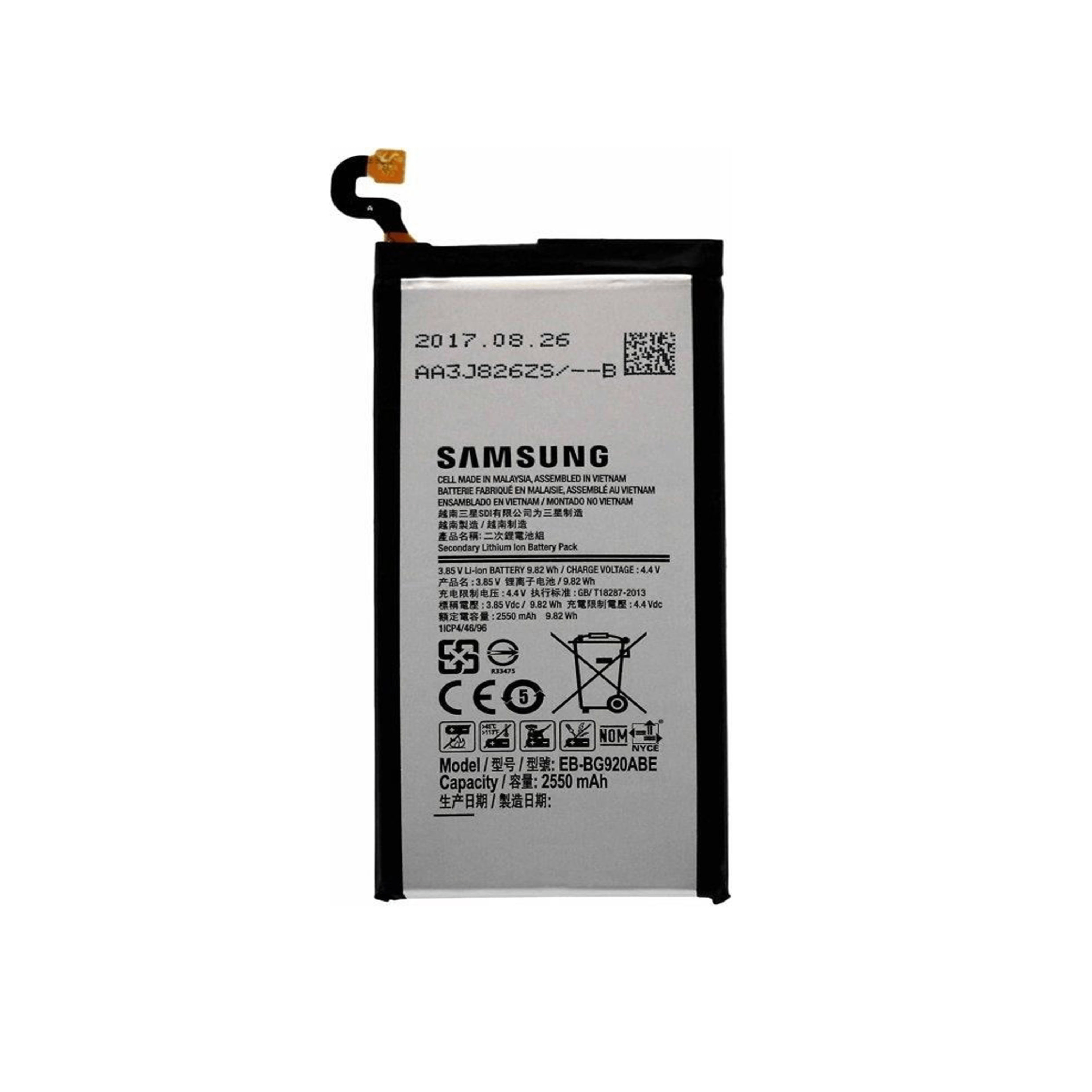 Coldbar Replacement Battery For Samsung G920F Galaxy S6 Battery Li-Ion 2550mAh EB-BG920ABE