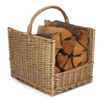 Antique Wash Open End Wicker Basket