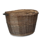 Oval Hessian Lined Wicker Log Basket
