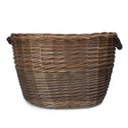 Oval Hessian Lined Wicker Log Basket