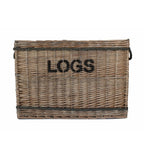 Large Wicker Rope Handle Log Basket
