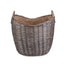 Scoop Neck Antique Wash Hessian Lined Wicker Log Basket