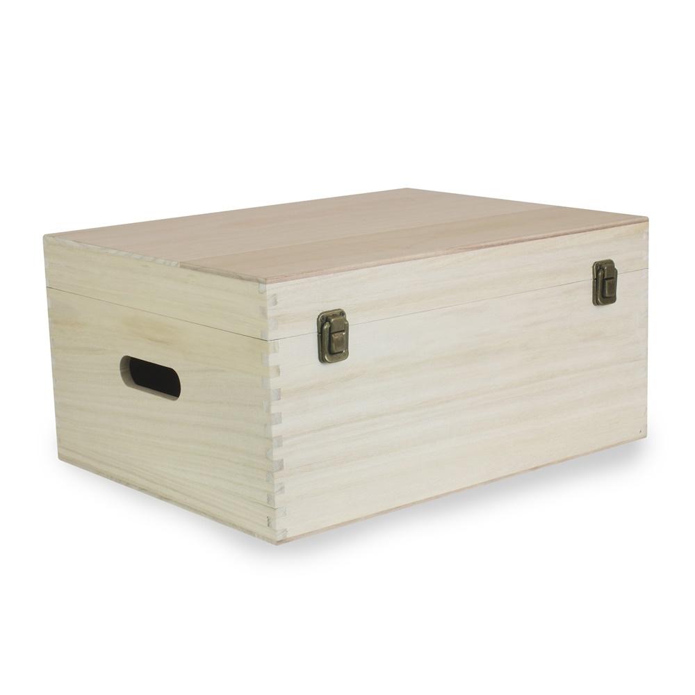 Red Hamper 40cm Unvarnished Softwood Storage Box