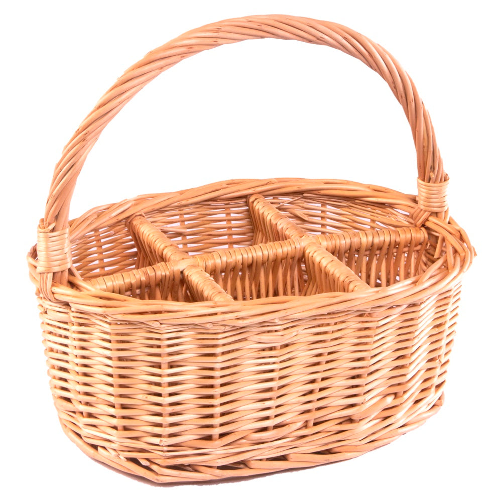 Oval Glass or Cutlery Drinks Basket 6 Partition Main image