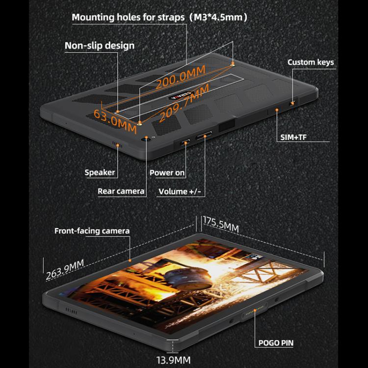 CENAVA A109TB IP68 Rugged Tablet PC, 8GB+128GB, 10.95 inch Android 14 MT6789V Octa Core, 4G Network, US Plug