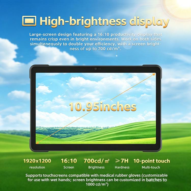 CENAVA A109TB IP68 Rugged Tablet PC, 8GB+128GB, 10.95 inch Android 14 MT6789V Octa Core, 4G Network, US Plug