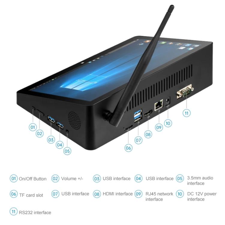 PiPo X10S 10.1 inch All-in-One Mini PC, 12GB+256GB, Windows11 Intel Alder Lake-N100 Quad Core, US Plug