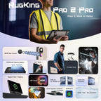 [HK Warehouse] Ulefone Rugking Pad 2 Pro Rugged Tablet PC, 8GB+256GB, 10.1 inch Android 16 Unisoc T7250 Octa Core 4G Network, EU Plug (Black)