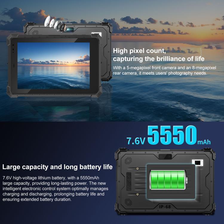 CENAVA A10R IP68 Rugged Tablet PC, 8GB+128GB, 10.1 inch Android 11 OS RK3568 Quad Core, US Plug