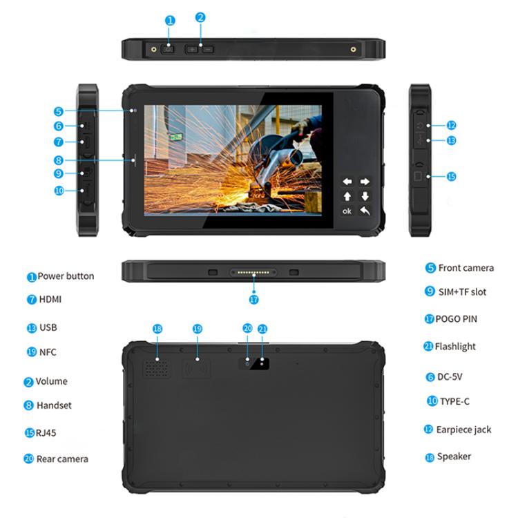 CENAVA A80PT IP68 Rugged Tablet PC, 8GB+128GB, 8 inch Android 11 OS MT6771 Octa Core, 4G Network, US Plug