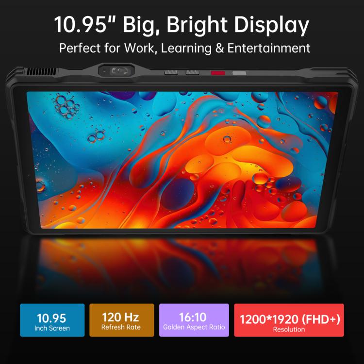 [HK Warehouse] Unihertz 8849 Tank Pad Ultra Rugged Tablet PC & Projector, 16GB+512GB, 10.95 inch Android 15 Dimensity 8200 Octa Core 5G Network, EU Plug (Black)