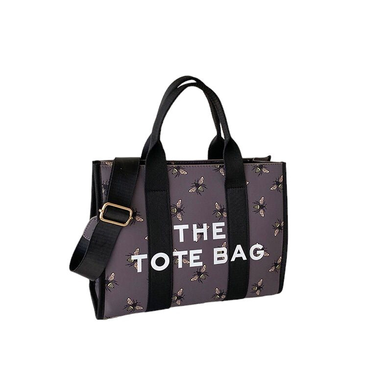 The Tote Bag With Bees Grey