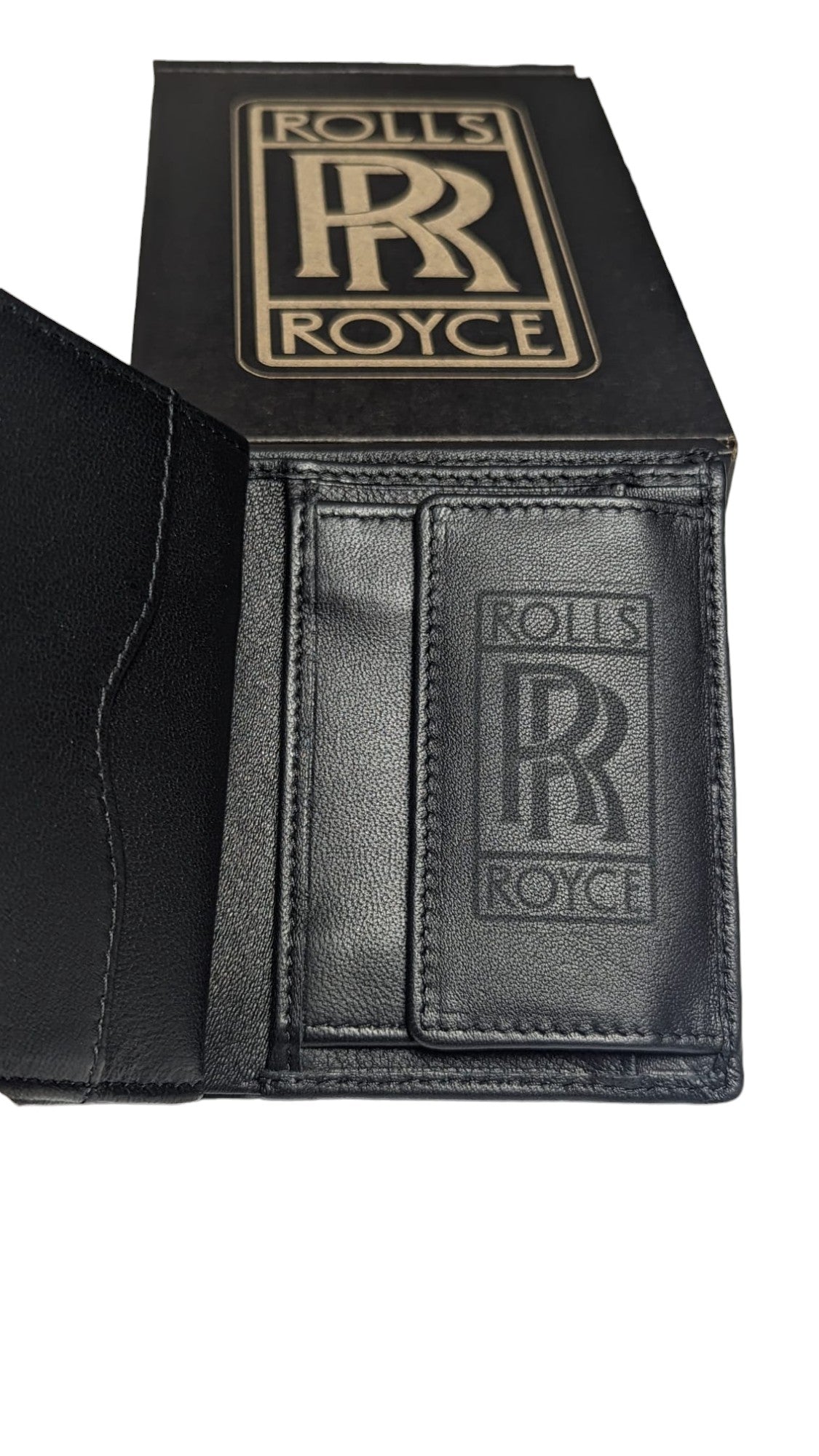 Premium Nappa Genuine Leather, Rolls Royce Bi Fold Wallet Swolit RFID Blocker Gift Boxed Secondary image