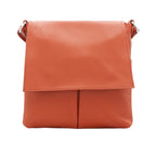 Italian Designer Leather Clutch Crossbody Monica- Dark Orange