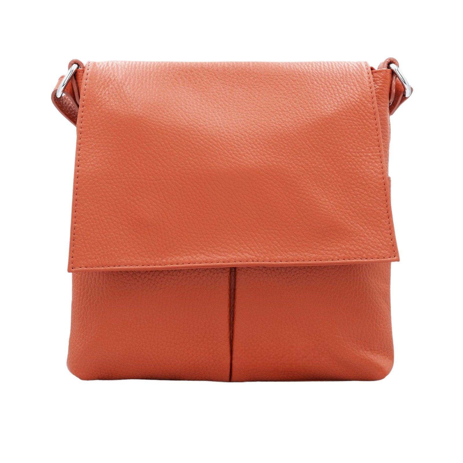 Italian Designer Leather Clutch Crossbody Monica- Dark Orange