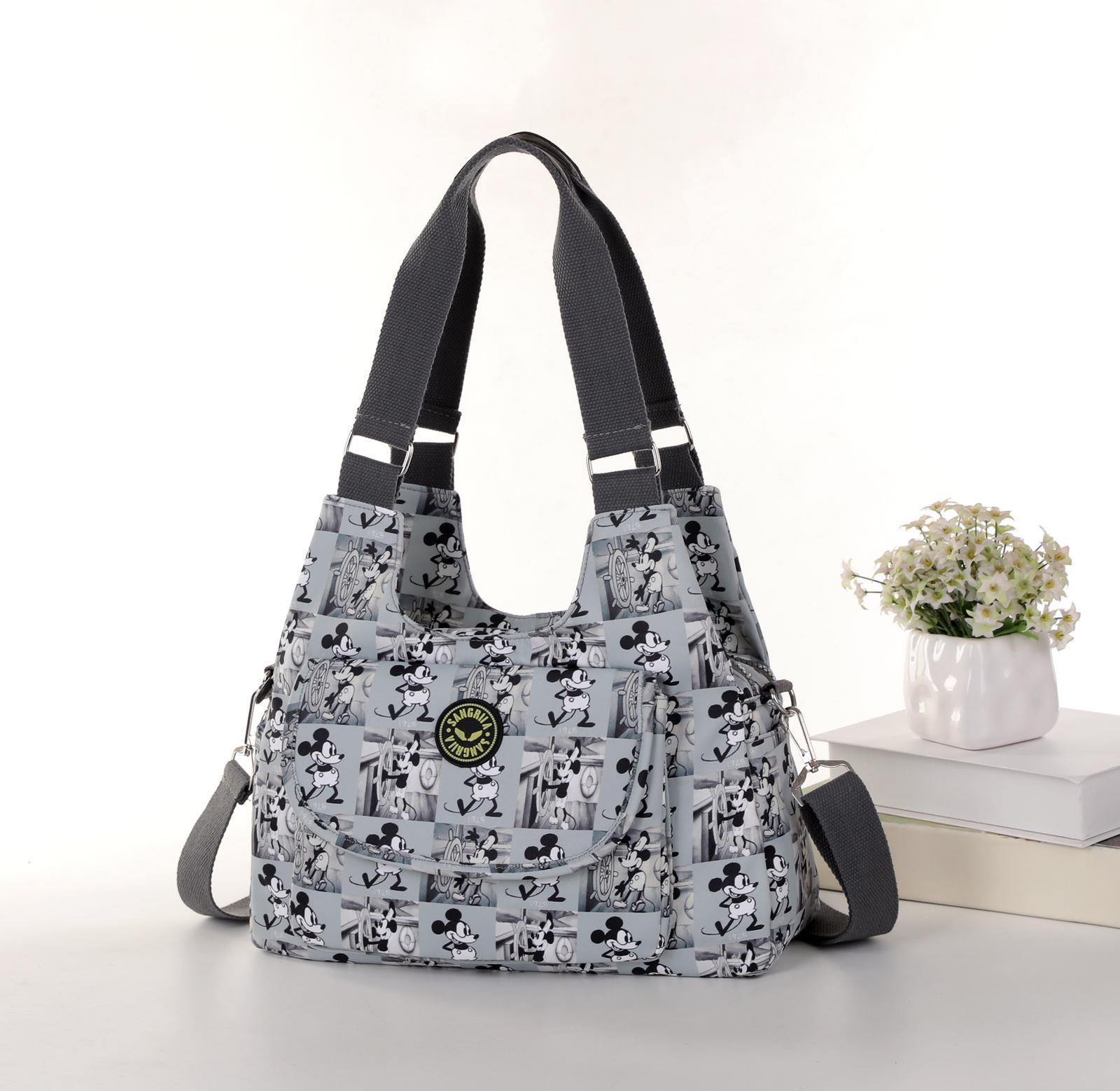 Retro Mickey Cross Body Shoulder Bag  Cross Body Tote Shoulder Bag Multiple Zip Compartments Stock Main image
