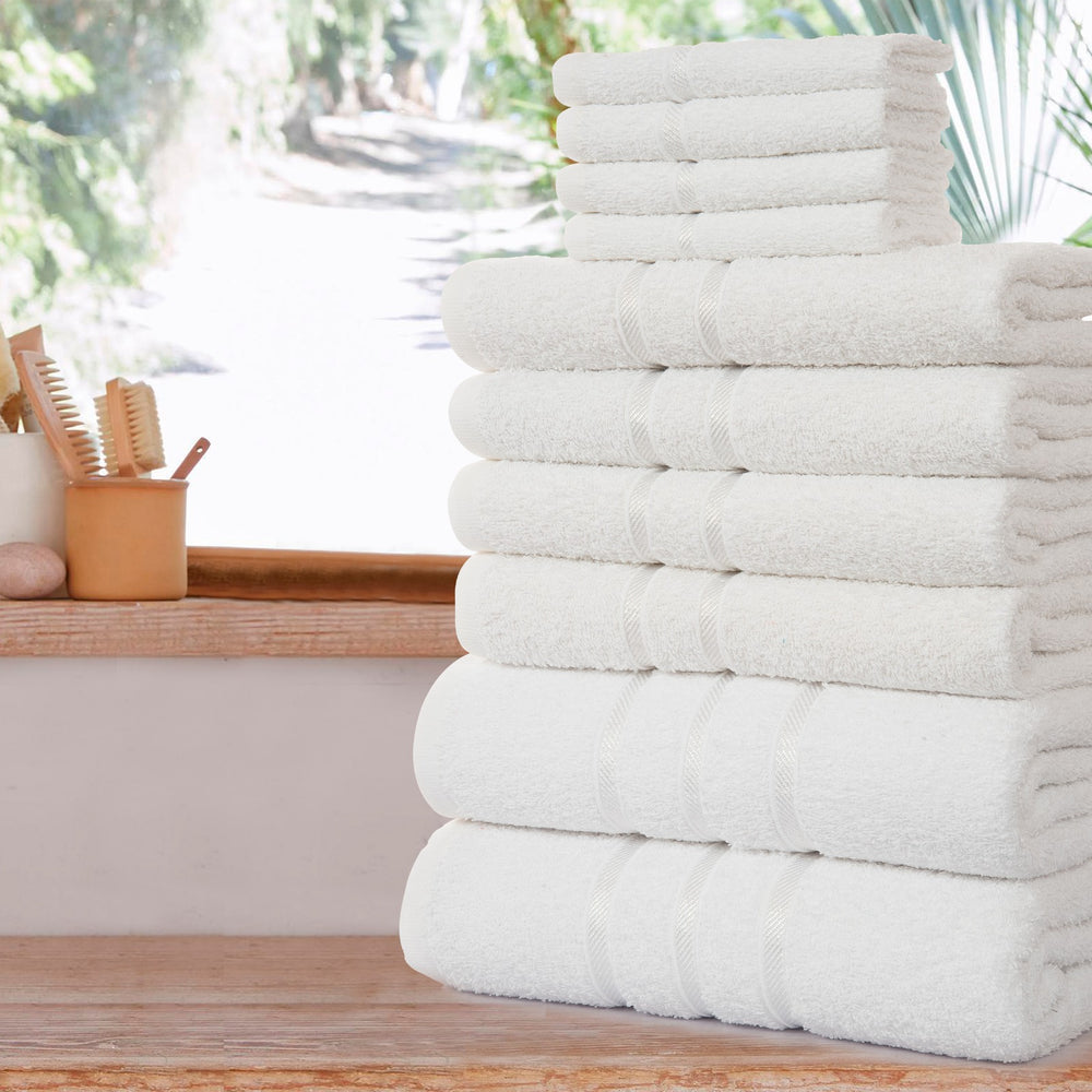 10 Piece Bathroom Towel Bale Set 100% Combed Cotton Premium Luxury Gift Set
