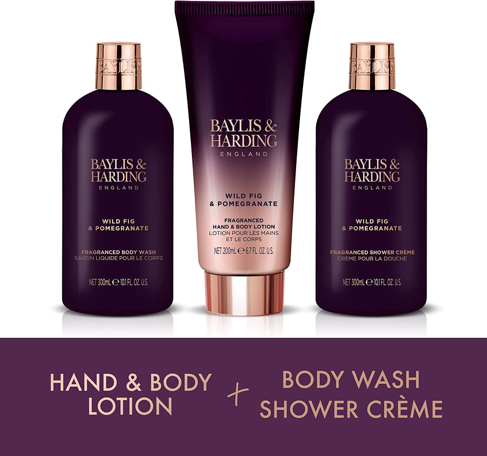 Baylis & Harding Limited Edition Wild Fig & Pomegranate Luxury Bathing Essentials Gift Set - Vegan Friendly