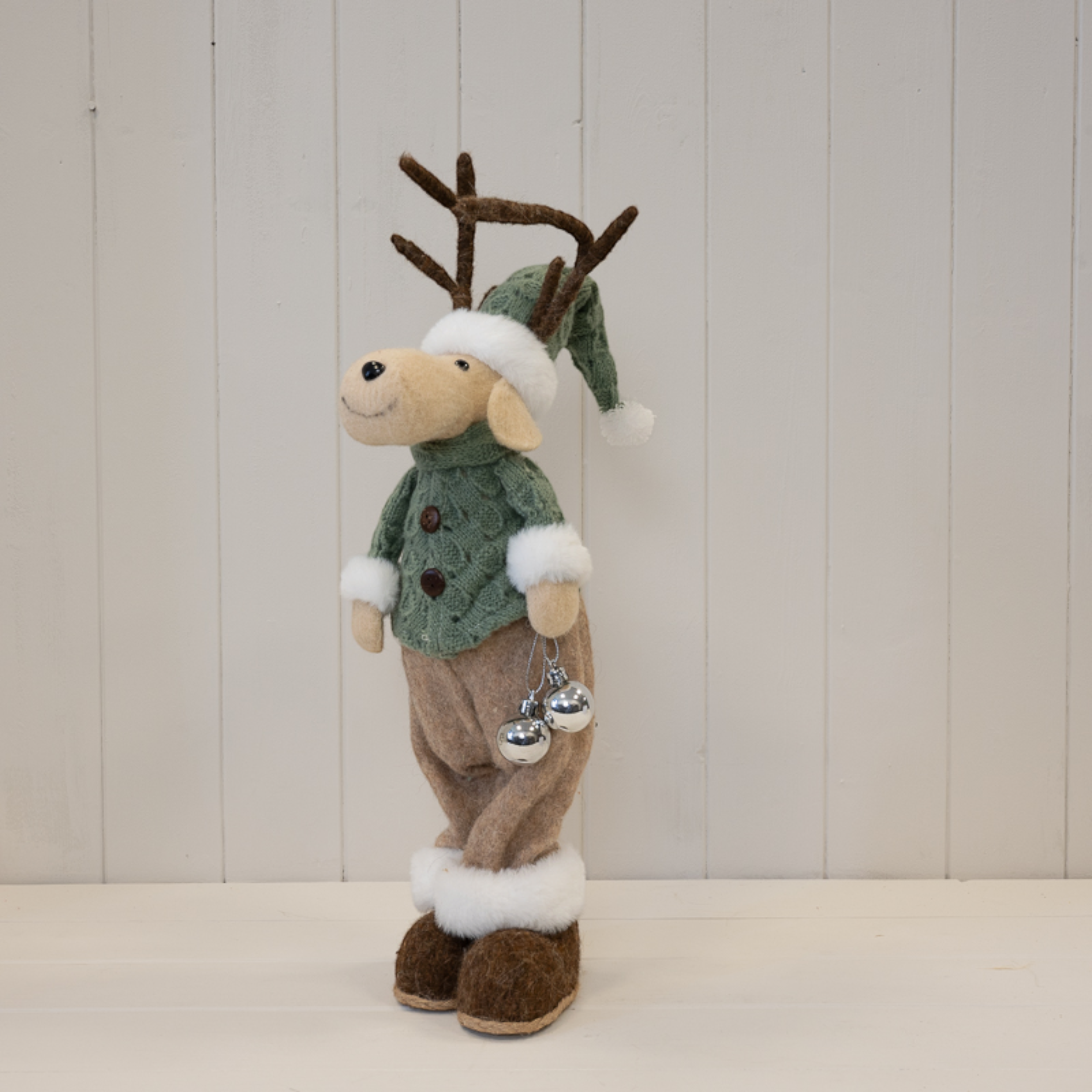 Standing Male Felt Elk Christmas Ornament with Antlers Secondary image