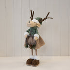 Standing Female Felt Elk Christmas Ornament with Antlers