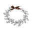 Metal Hanging Wreath with Ribbon Bow Brown