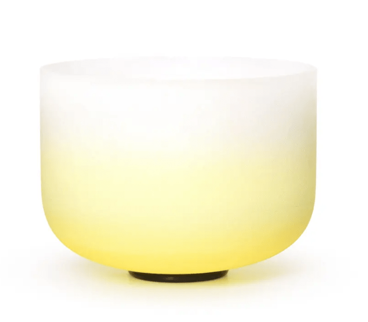 Crystal Singing Bowl Set Half Colour Gradient Design 6-12" 7pcs Frosted Quartz