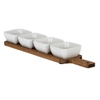 Acacia Serving Board including Four Ceramic Serving Bowls - Trinket Dish - British D'sire