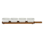 Acacia Serving Board including Four Ceramic Serving Bowls - Trinket Dish - British D'sire