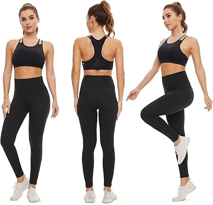 ACTINPUT Black Leggings for Women Soft High Waisted Tummy Control Leggings Sports Workout Gym Running Yoga Pants Secondary image