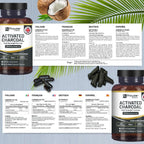 Activated Charcoal Capsules - 200 High Strength Vegan Capsules - 1200mg per serving – Made from Natural Coconut shells to Reduce Flatulence, Bloating & Indigestion I Made in the UK by Prowise Healthcare - Vitamins & Supplements - British D'sire