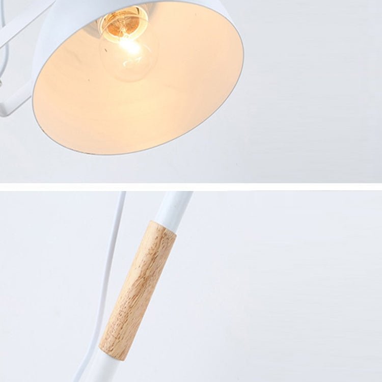 Adjustable Angle Metal Wooden Chassis Floor Lamp (White) - British D'sire