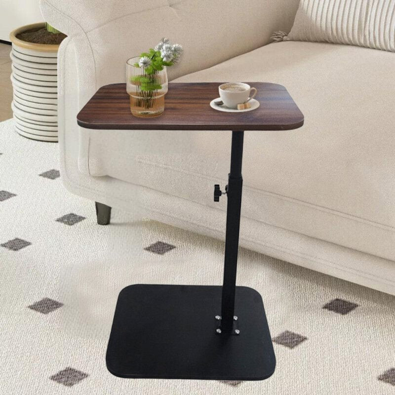Adjustable C-Shaped Sofa Side End Table Coffee Laptop Table Bedroom Living Room - British D'sire